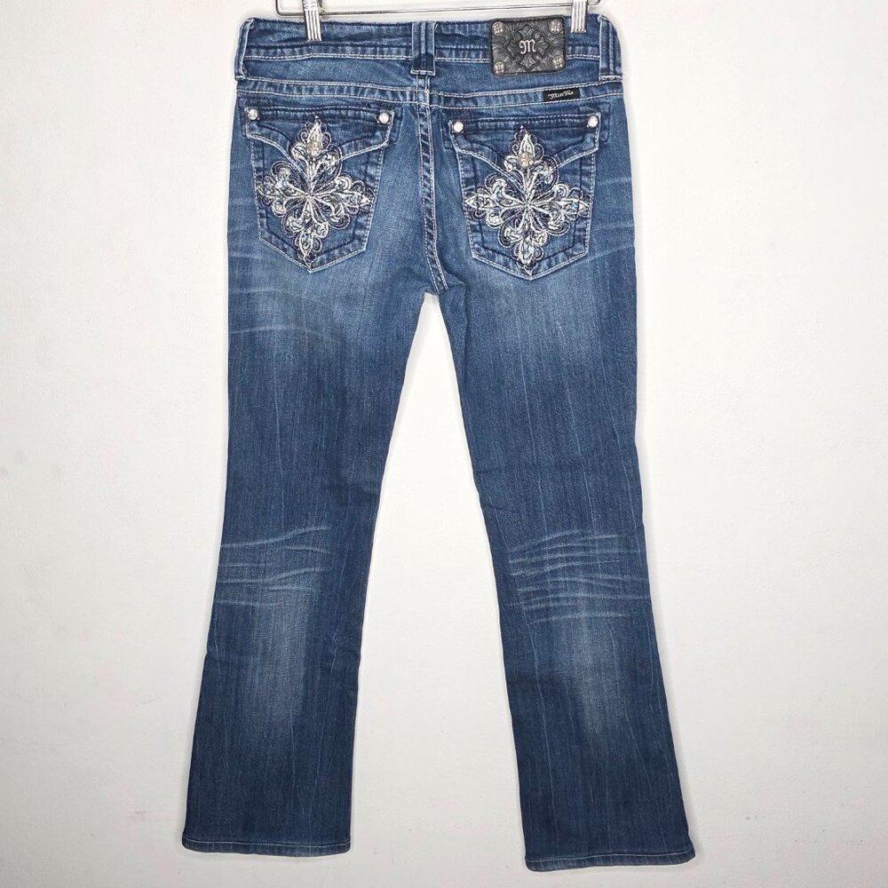 Classic Women's Dark Blue Bootcut Jeans - Picture 2 of 6